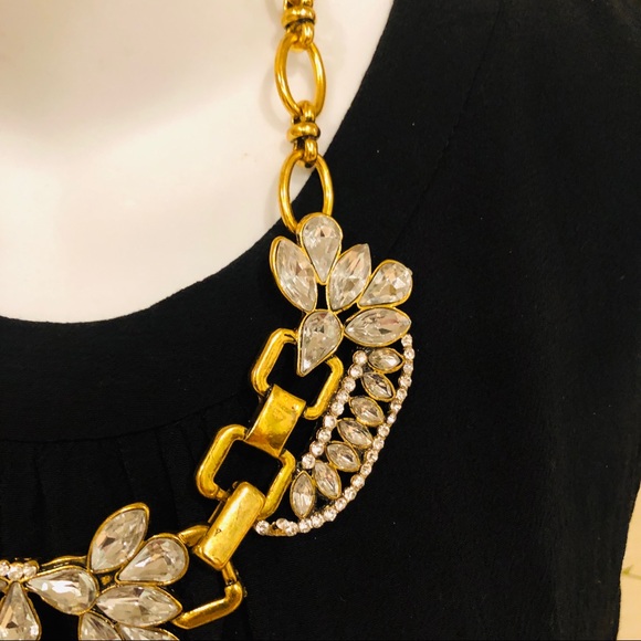 J. Crew gold and crystal statement necklace - Picture 4 of 4